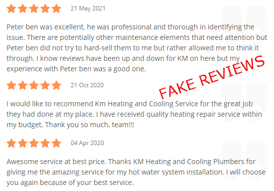 KleanMaster fake reviews